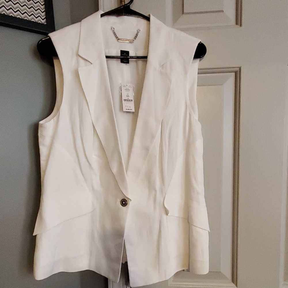 White linen vest